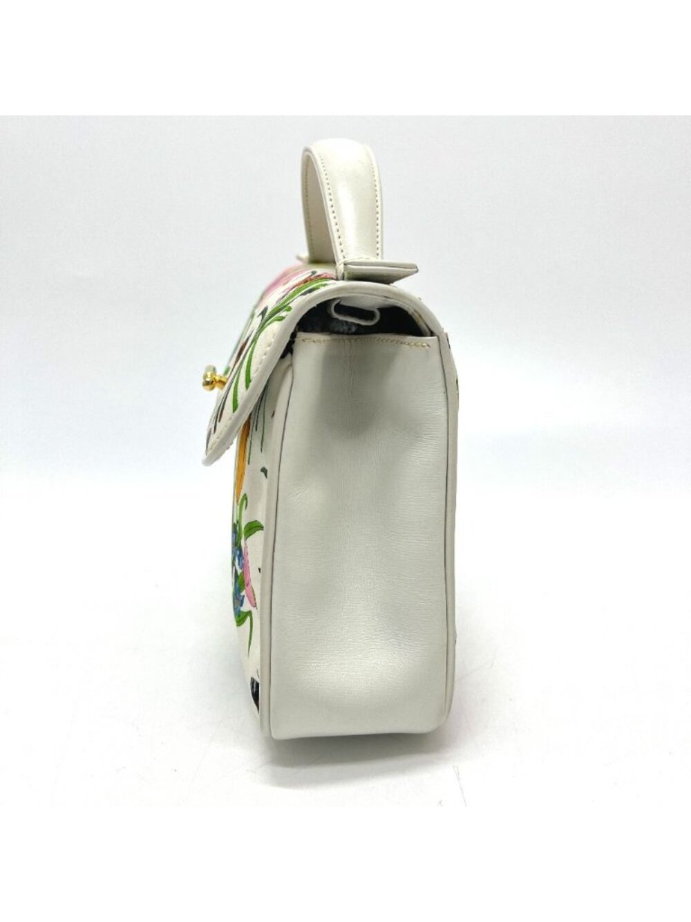 Gucci Handbag Flora Canvas Leather White Multi - Picture 4 of 9